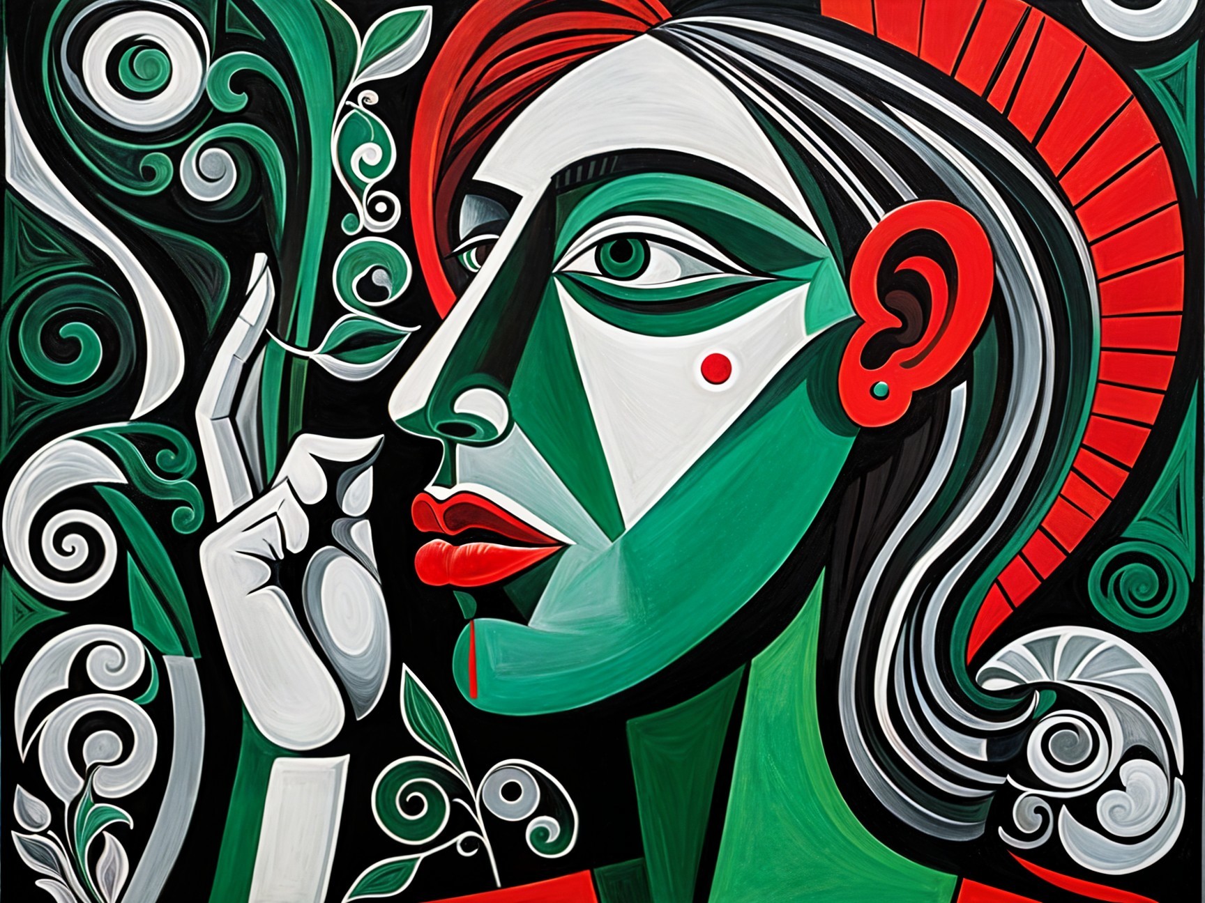 Abstract Portrait of a Woman in Bold Colors