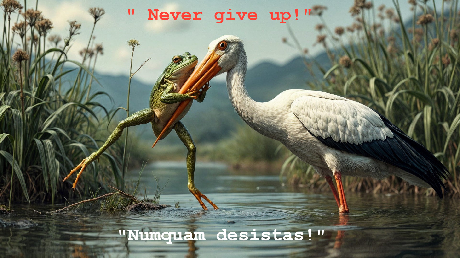 Frog and Stork Symbolize Resilience and Teamwork