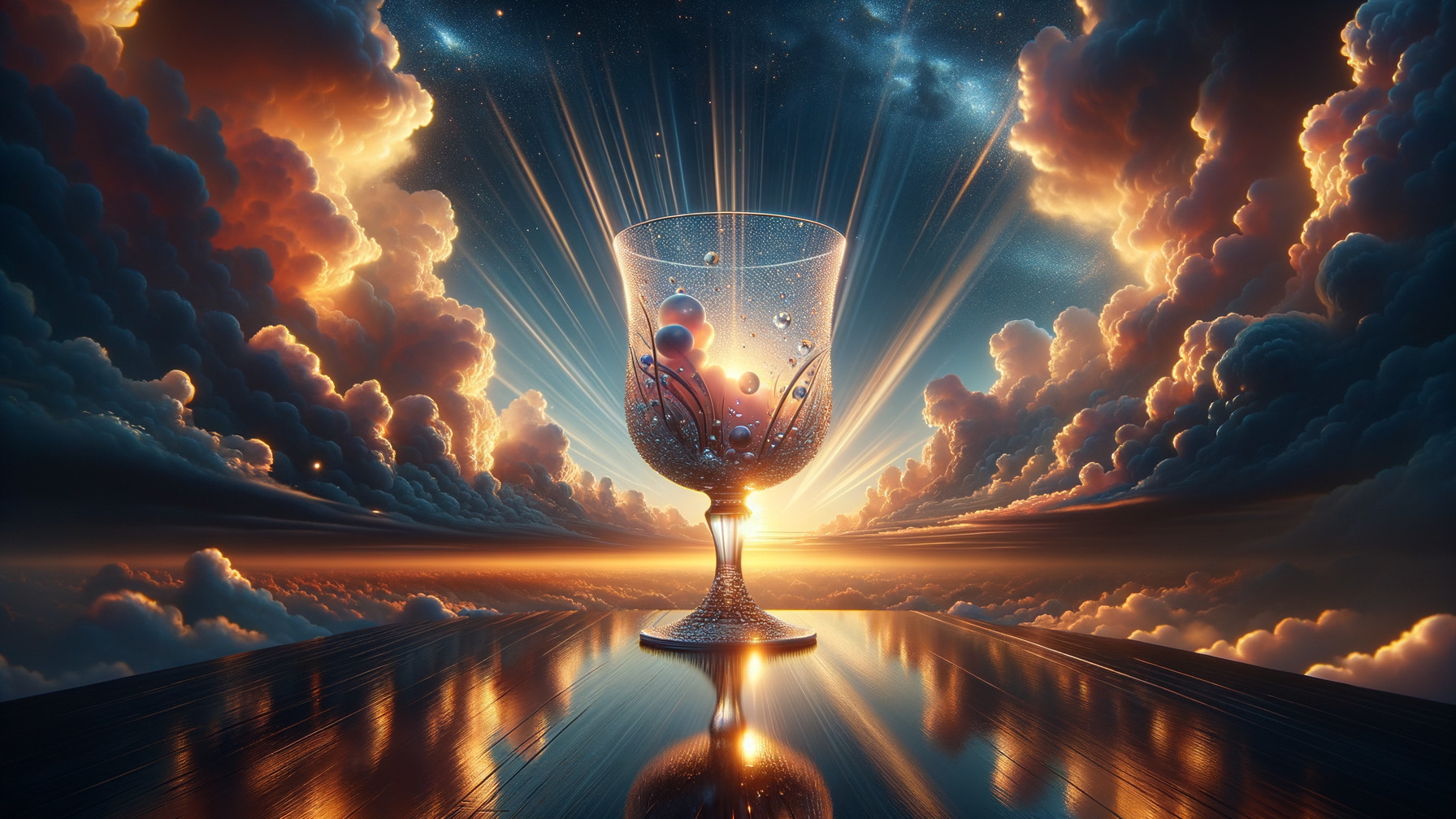 Sunset Reflections: A Glass Goblet's Beauty