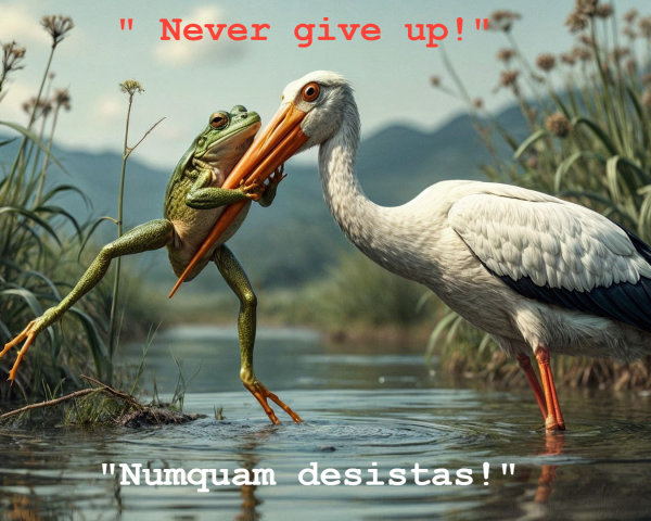 Frog and Stork Symbolize Resilience and Teamwork