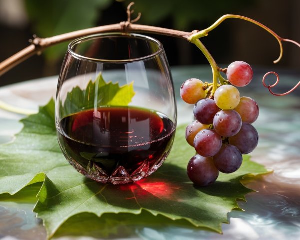 Elegant Still Life of Red Wine and Grapes
