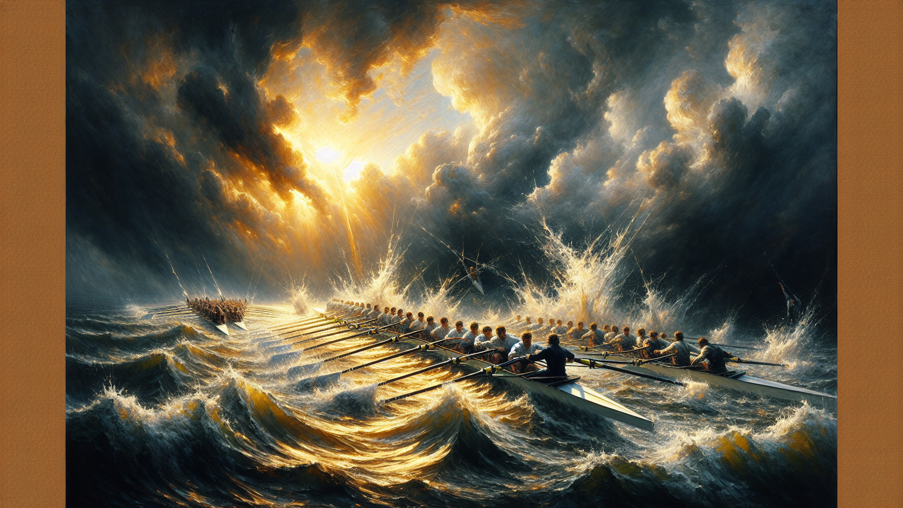Rowing through Turbulent Waves and Dramatic Skies