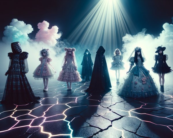 Mysterious Gathering of Whimsical Costumed Figures