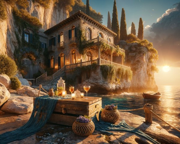 Coastal Villa with Scenic Views and Rustic Charm