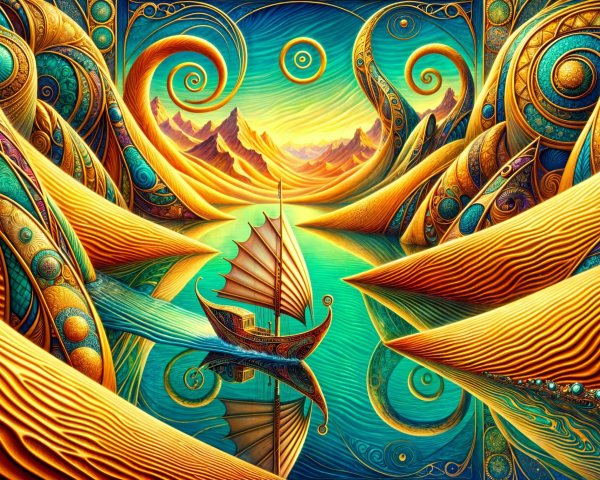 Vibrant Landscape with Hills, Dunes, and Mountains