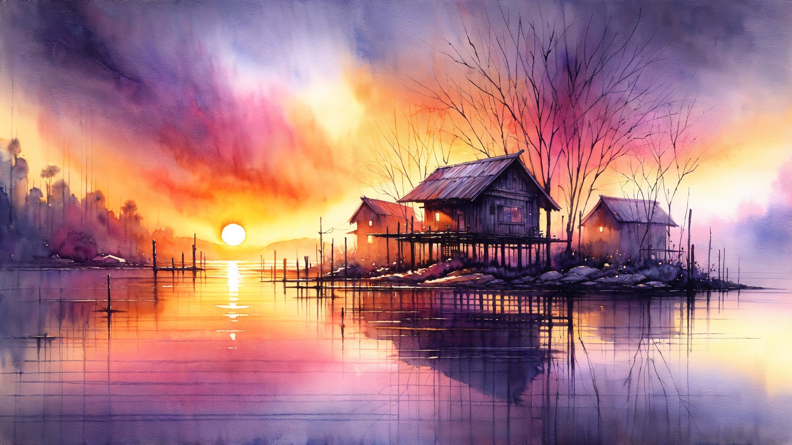 Tranquil Sunset Over Calm Waters