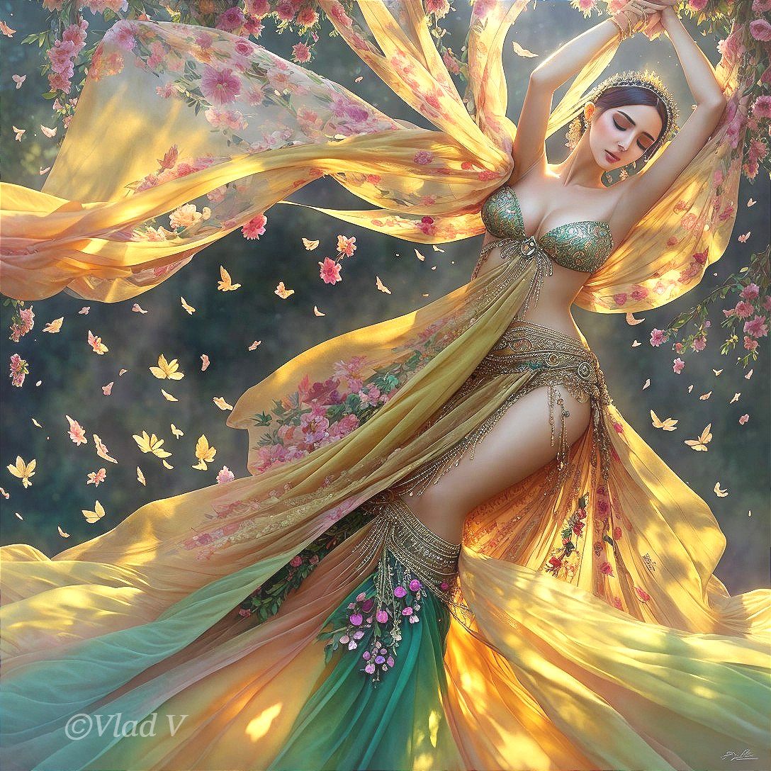 Fantasy Illustration of Woman with Butterfly Wings