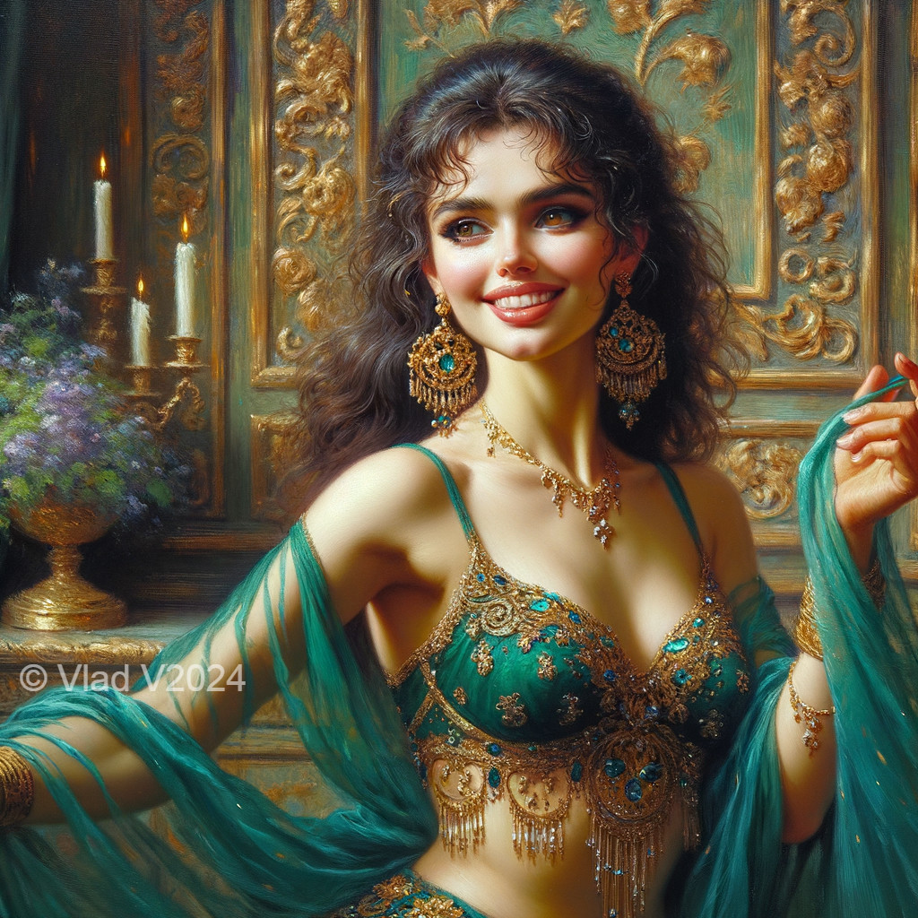 Elegant Middle Eastern Inspired Attire with Jewelry