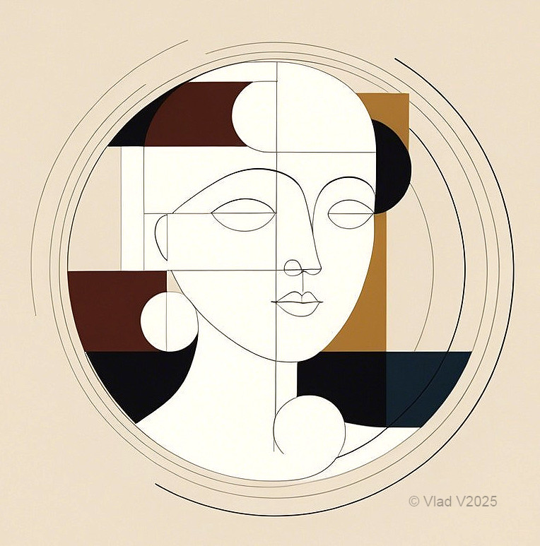 Minimalist Abstract Portrait of a Female Figure