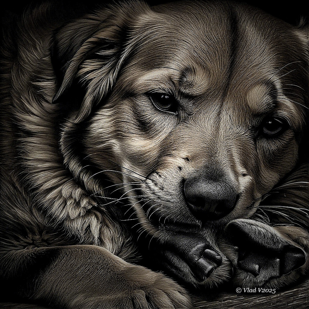 Close-Up Portrait of a Golden Retriever's Face