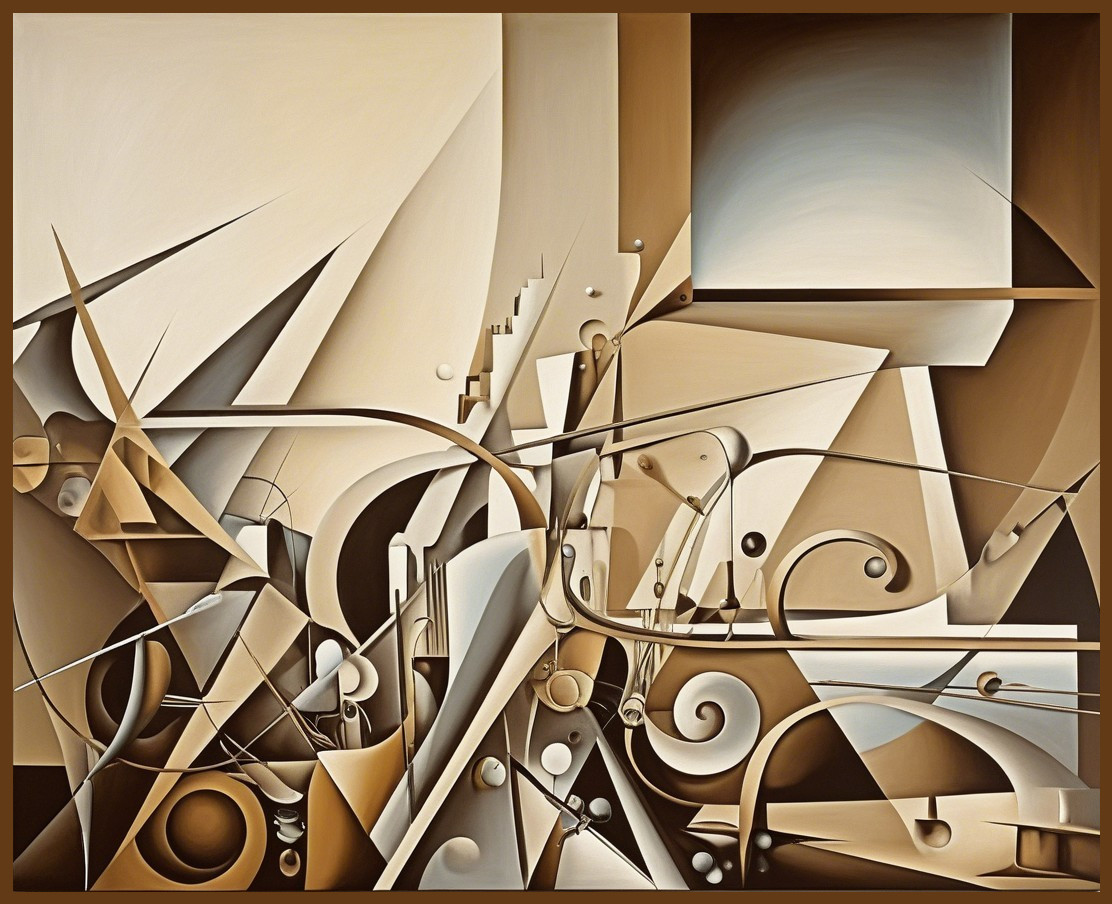 Abstract Composition with Geometric Forms and Soft Colors