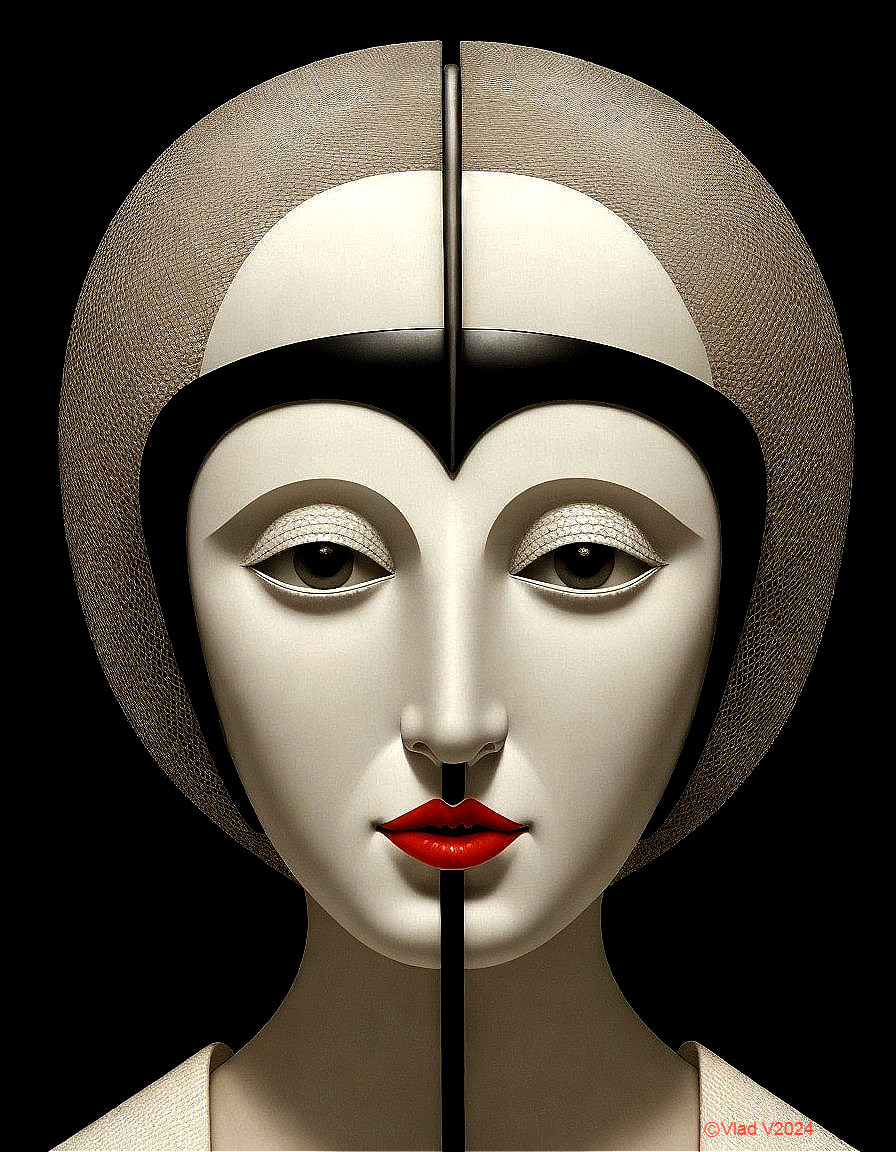 Stylized Portrait of a Woman with Intricate Details