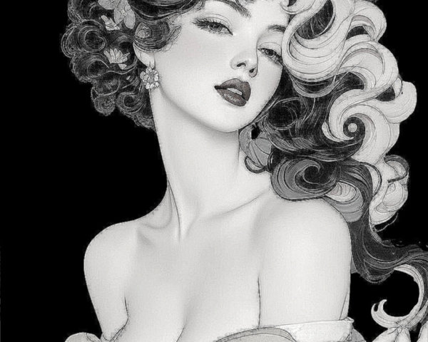 Glamorous Woman in Elegant Off-the-Shoulder Dress