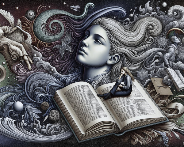 Fantasy Illustration of a Woman in Cosmic Setting