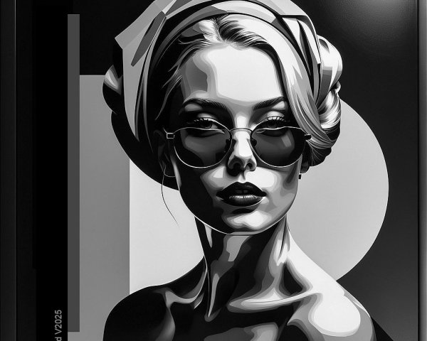 Stylish Black-and-White Portrait of a Woman