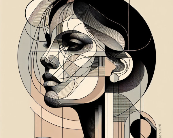 Stylized Contemporary Portrait of a Woman's Face