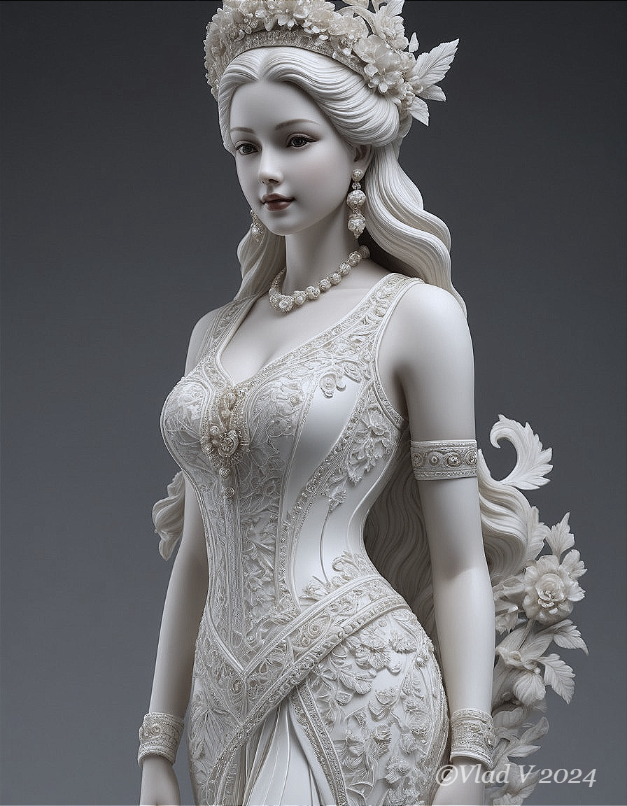 Graceful Beauty in White and Pearls