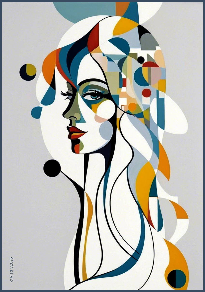 Abstract Portrait of a Woman with Vibrant Colors
