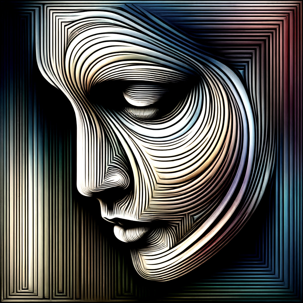 Abstract Representation of a Face with Intricate Lines