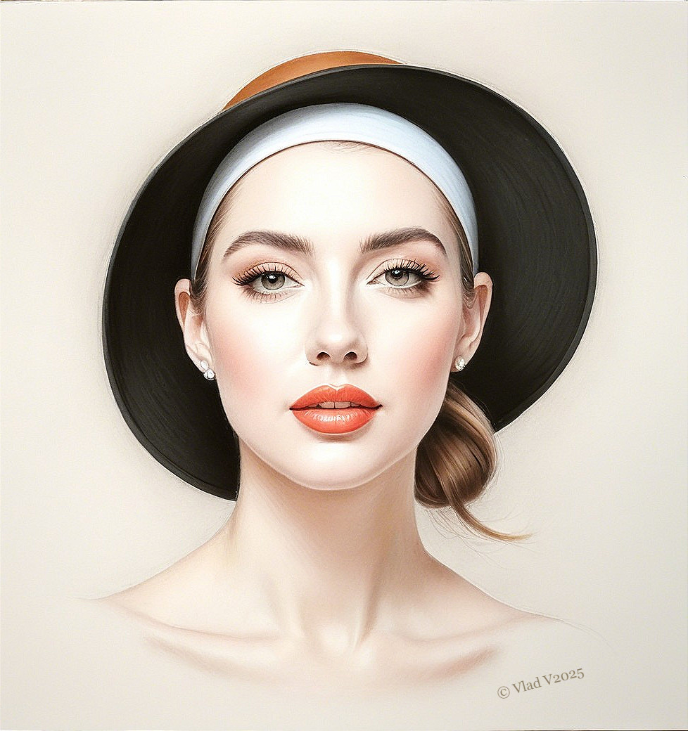 Portrait of a Young Woman in Modern Sophistication