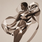 Abstract Figure of Woman in Flowing Shapes