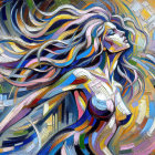 Portrait of a Young Woman with Green Eyes and Blonde Hair