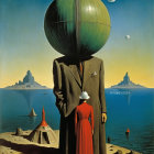 Surreal Portrait of a Man in a Dreamlike Landscape