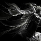 Monochromatic Portrait of a Serene Young Woman