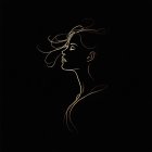 Silhouette of a Woman with Ethereal Lighting Effects