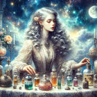Celestial Gathering with Divine Figure and Angels