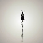 Minimalist Black Silhouette of a Snail on Conical Shape