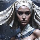 Ethereal Woman with Musical Notes in Dreamlike Setting