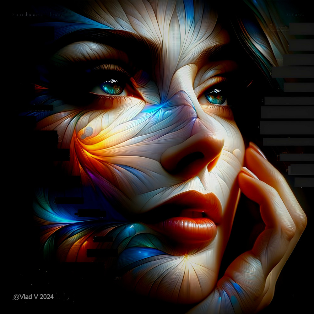 Vibrant Abstract Portrait of a Woman's Face