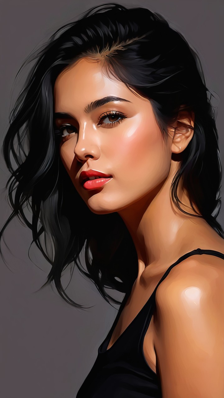 Young woman with striking profile and vibrant makeup