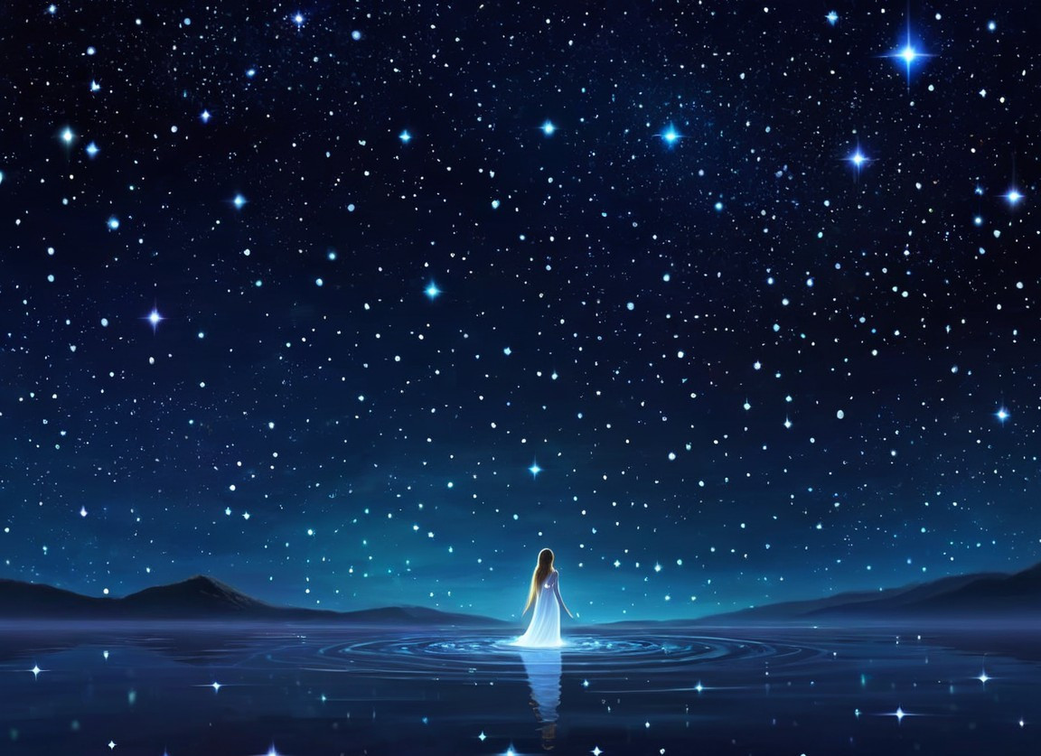 Tranquil Night Scene with Stars and Calm Waters
