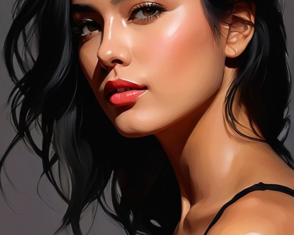 Young woman with striking profile and vibrant makeup