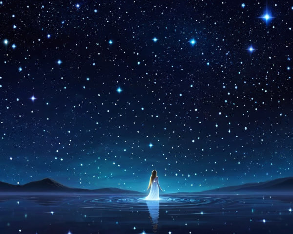 Tranquil Night Scene with Stars and Calm Waters