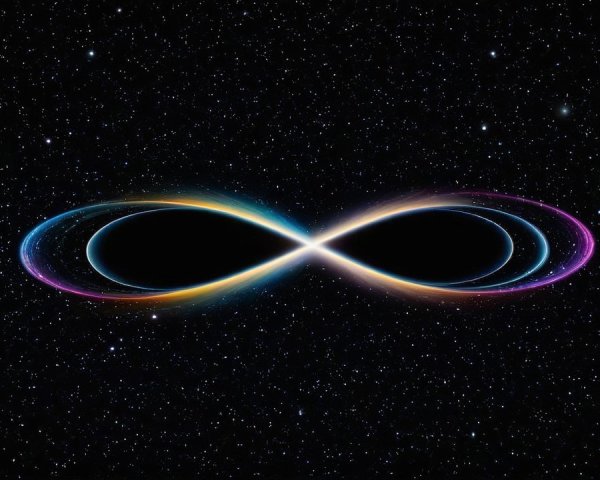 Cosmic Scene with Infinite Loop Symbol and Stars