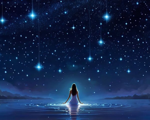 Tranquil Night Sky Reflection Over Calm Water