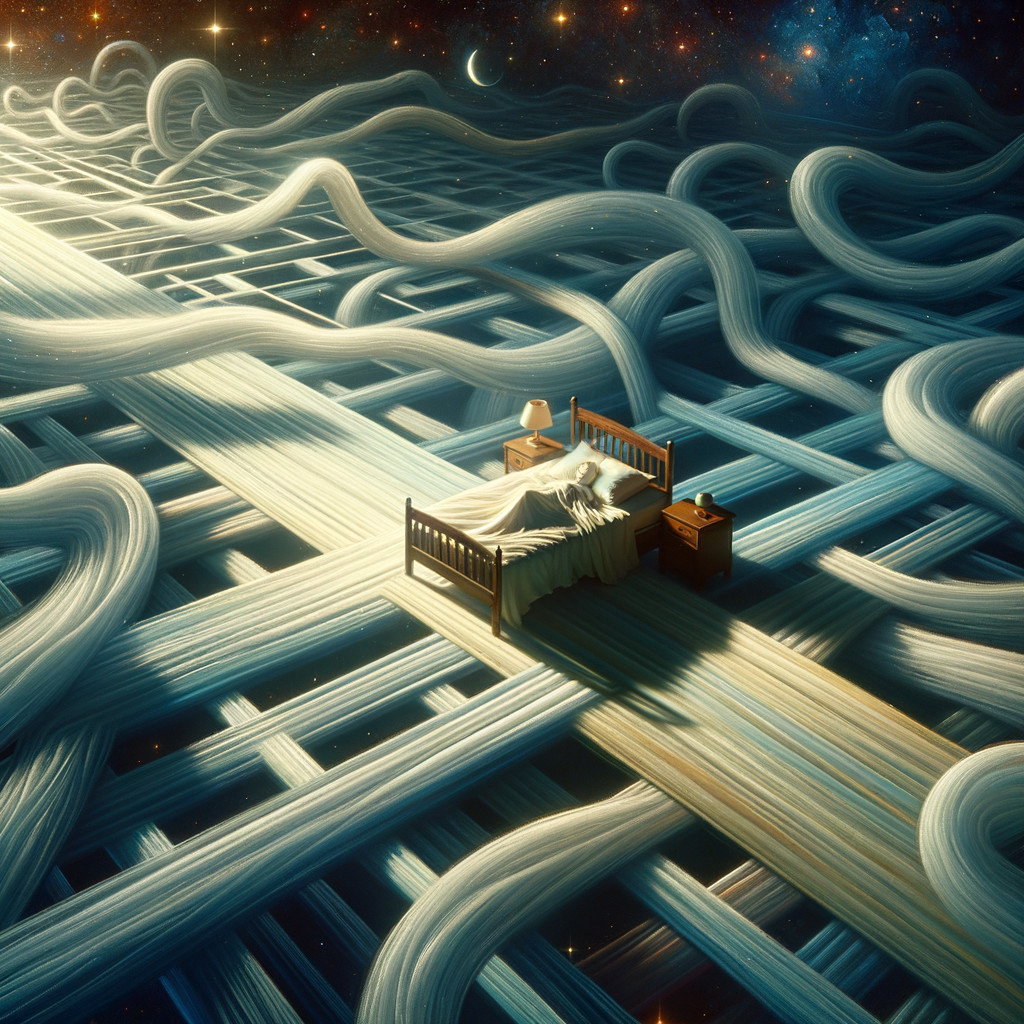 Surreal Bed on Infinite Grid with Cosmic Background
