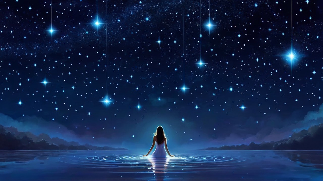 Tranquil Night Sky Reflection Over Calm Water
