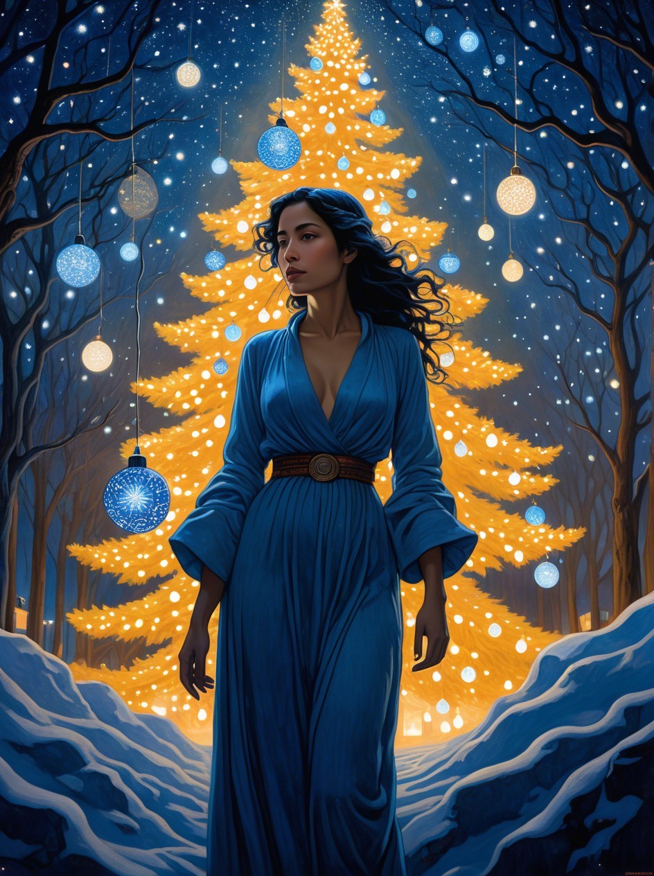 Winter Portrait of a Woman in a Snowy Landscape