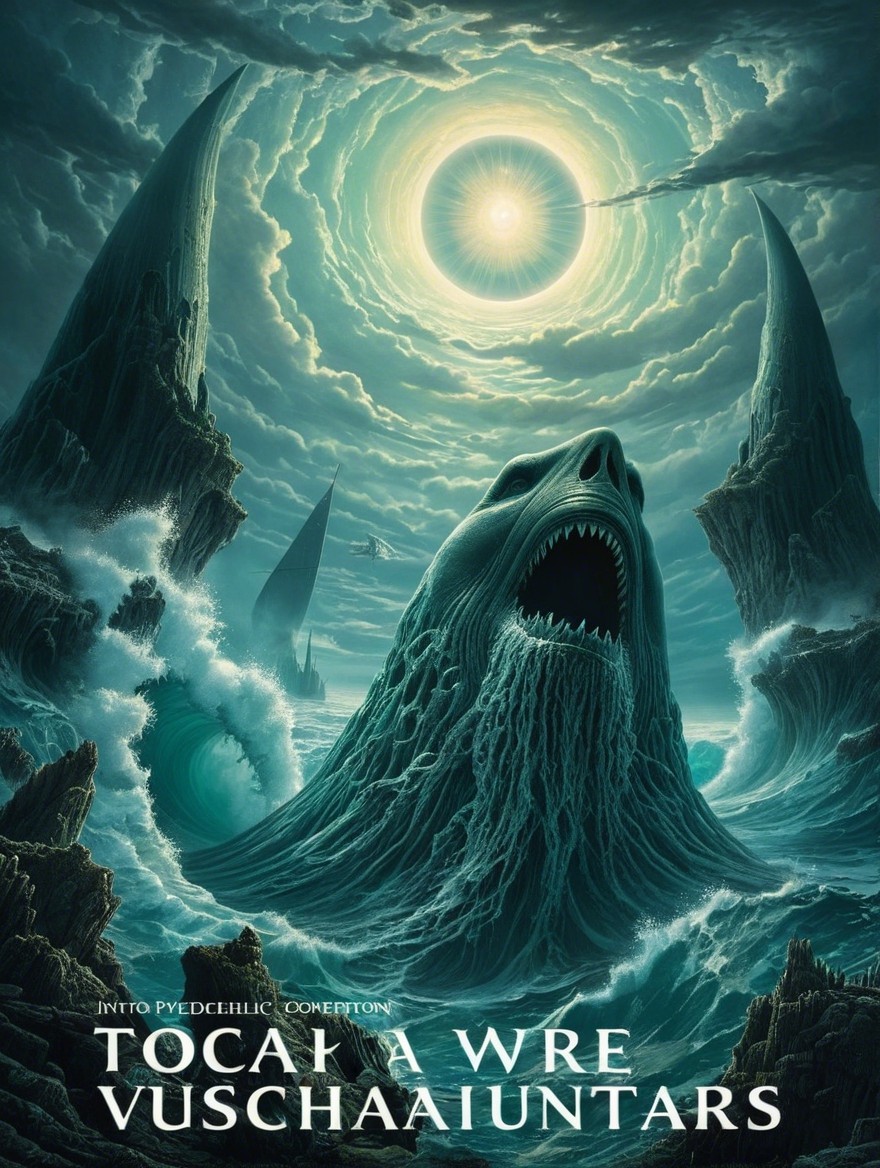Surreal Landscape with Mountains and Monstrous Creature