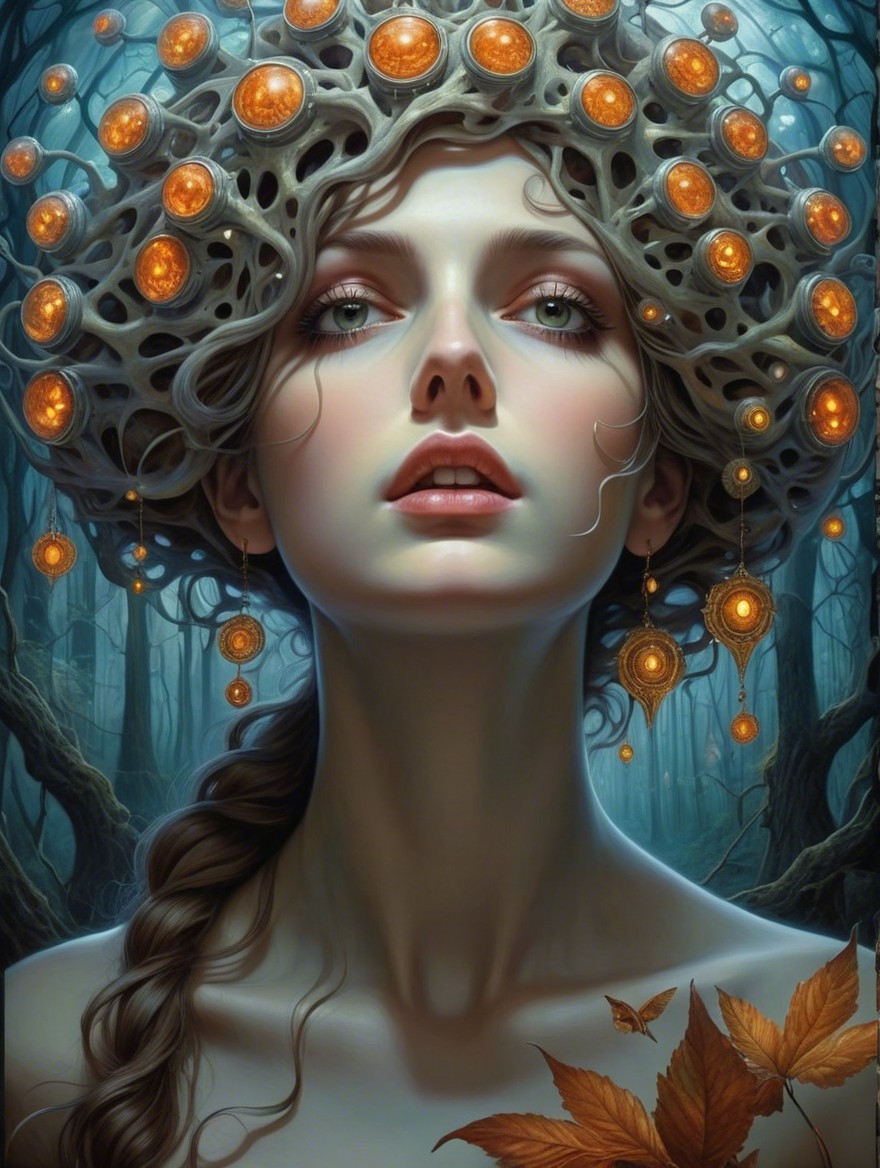 Ethereal Female Figure in Enchanted Forest Setting