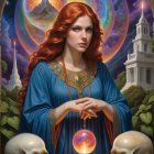 Vibrant Canyon Landscape with Starry Sky and River