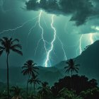 Dramatic Storm Scene in a Lush Jungle Landscape