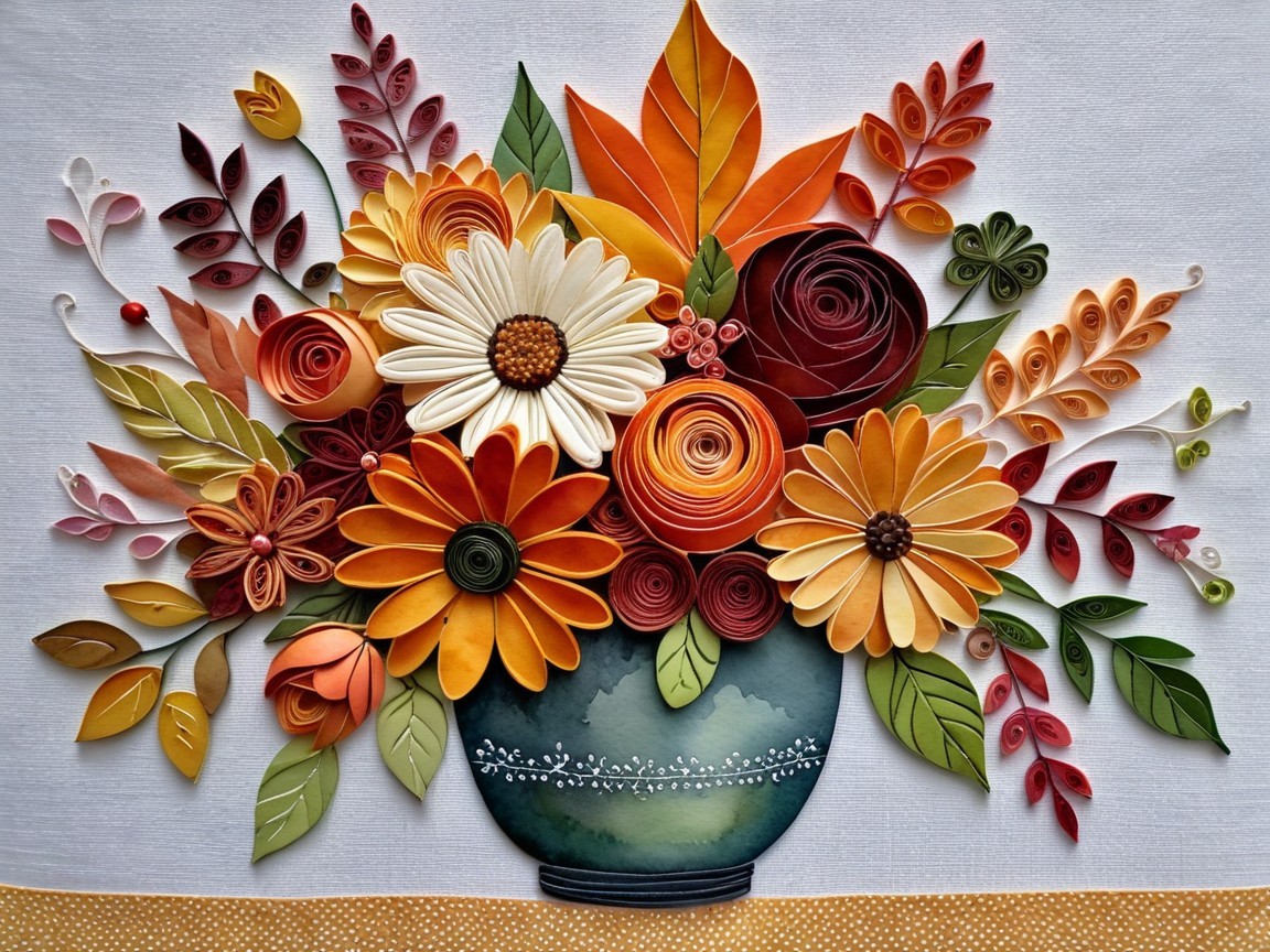 Vibrant Quilled Paper Bouquet with Colorful Flowers