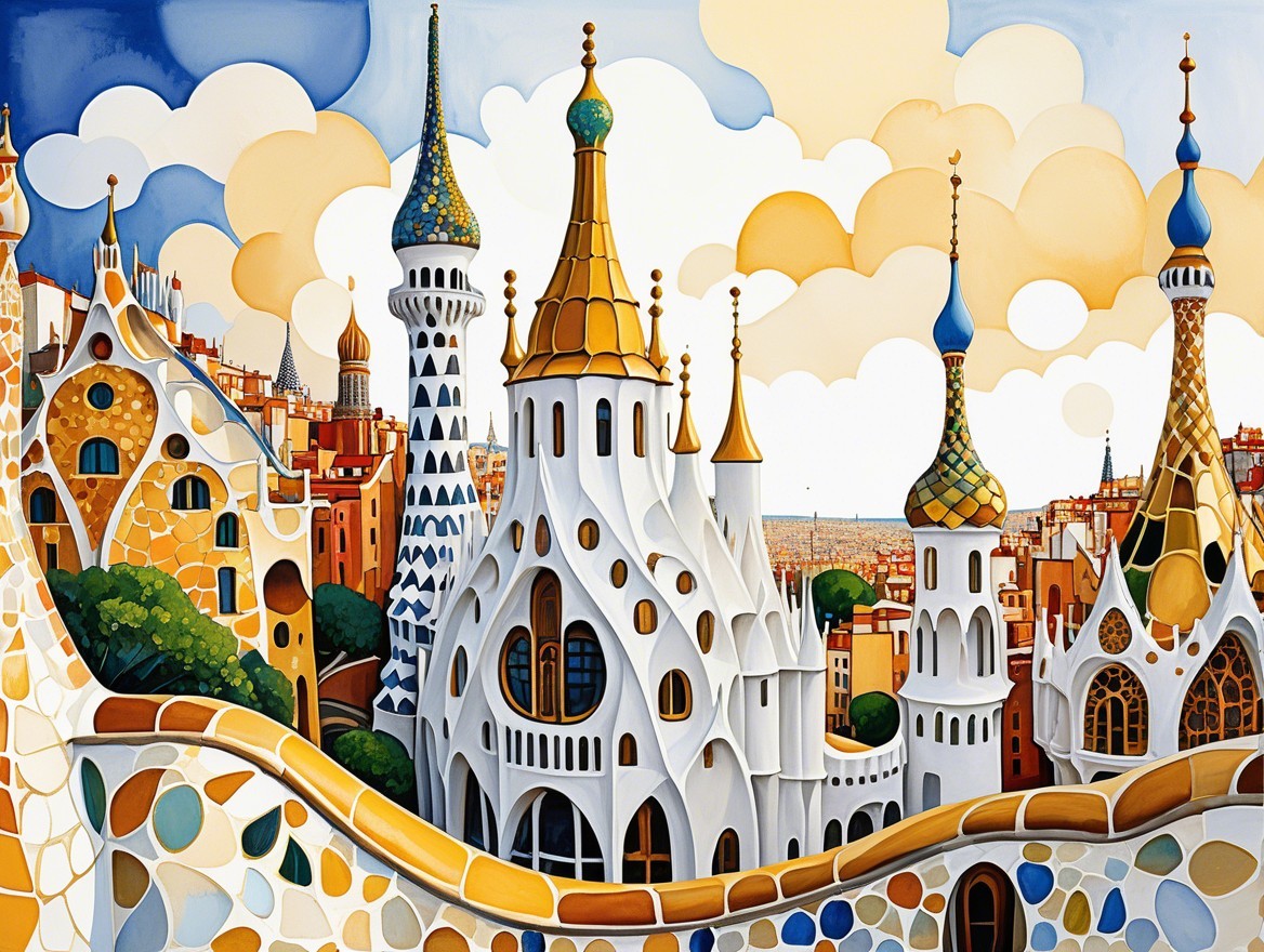 Colorful Whimsical Cityscape with Unique Architecture