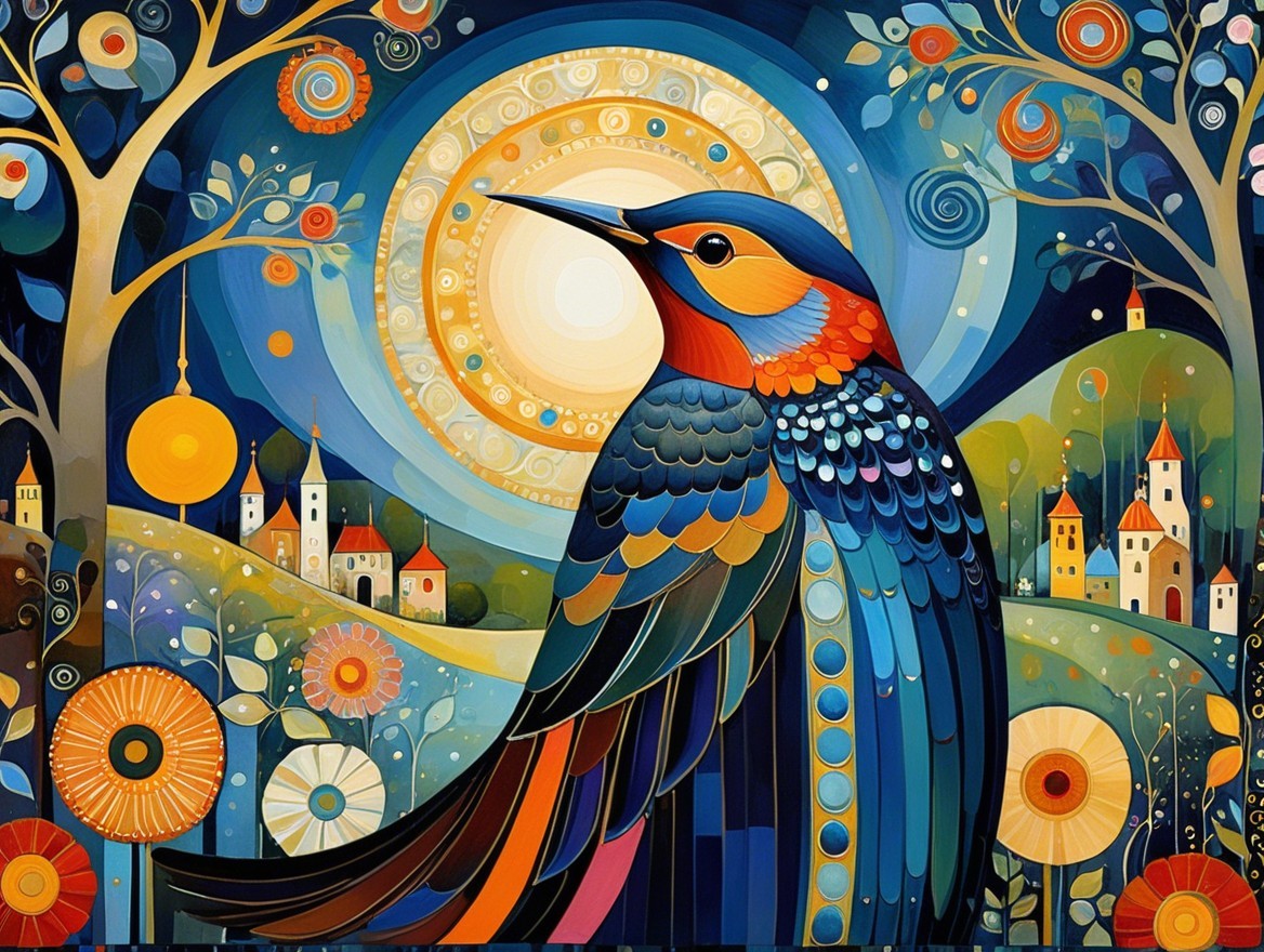 Colorful Abstract Illustration of a Majestic Bird