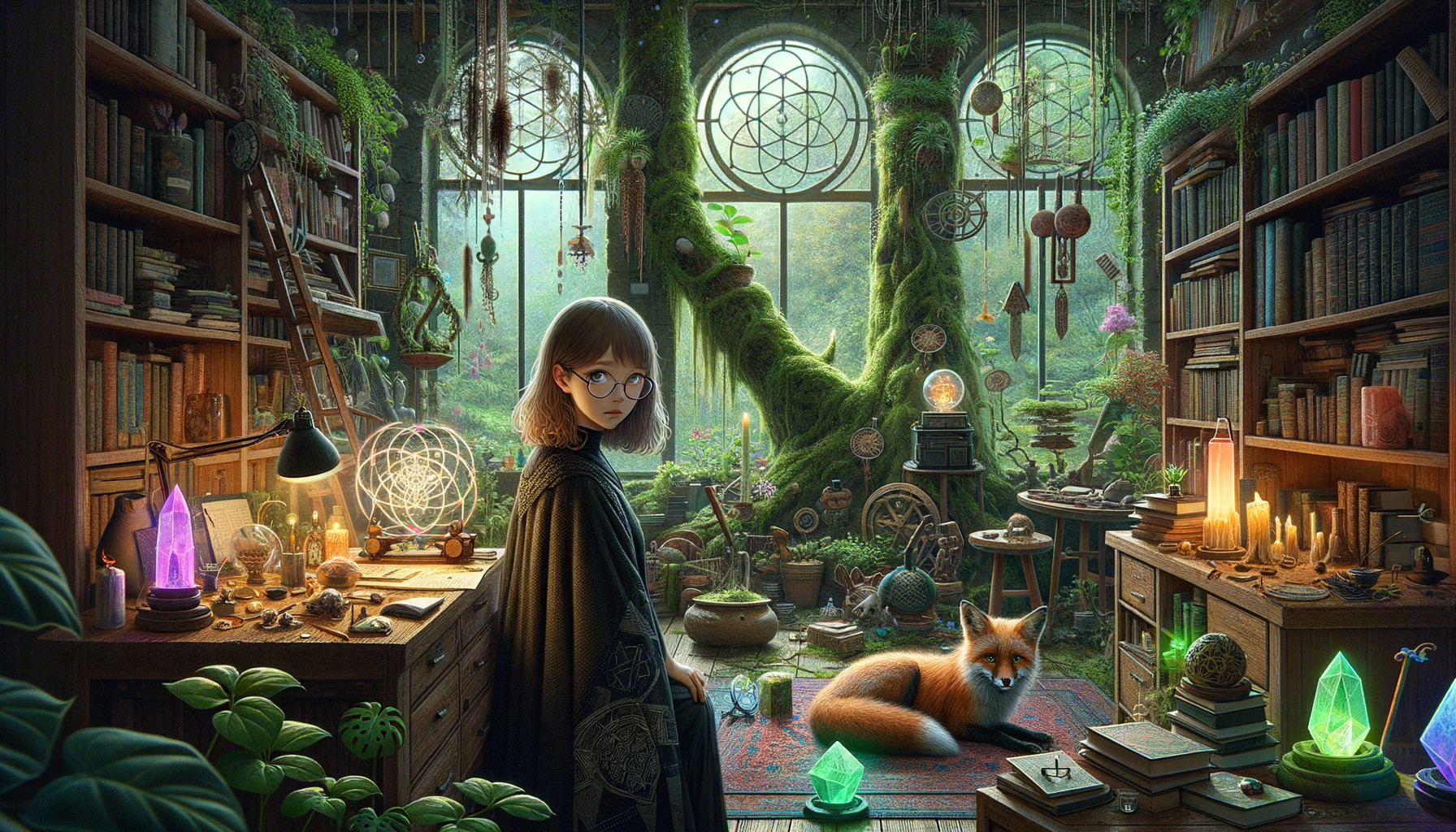 Witch in her study